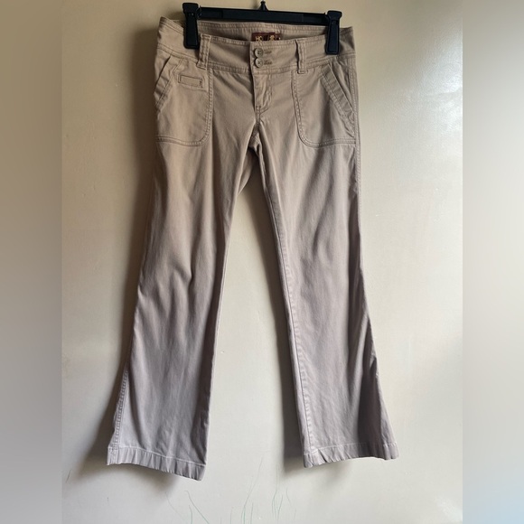 VTG Hollister flare leg Capri pants size 1 low rise preppy y2k - Picture 1 of 9